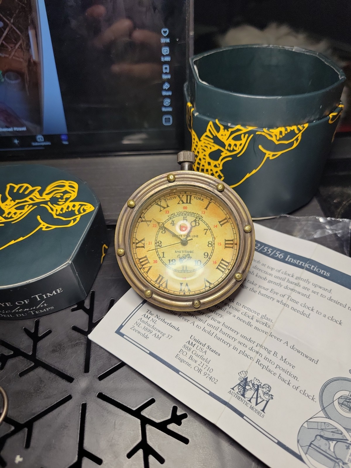 The Eye of Time Bronze Desk Clock | Nautical Themed Bronze Desk Clock