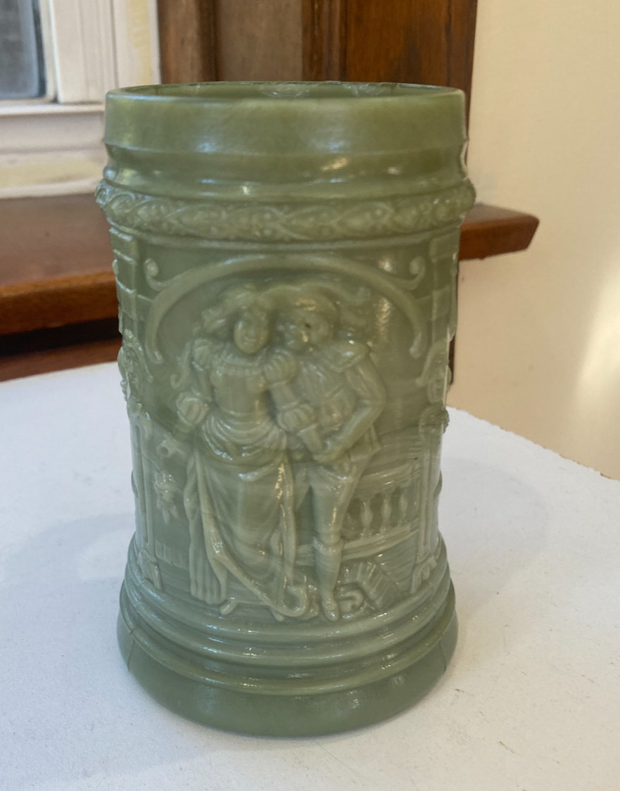 Slag Glass Opaque Nile Green Stein Westmoreland Greentown Serenade 1900s - 1940s