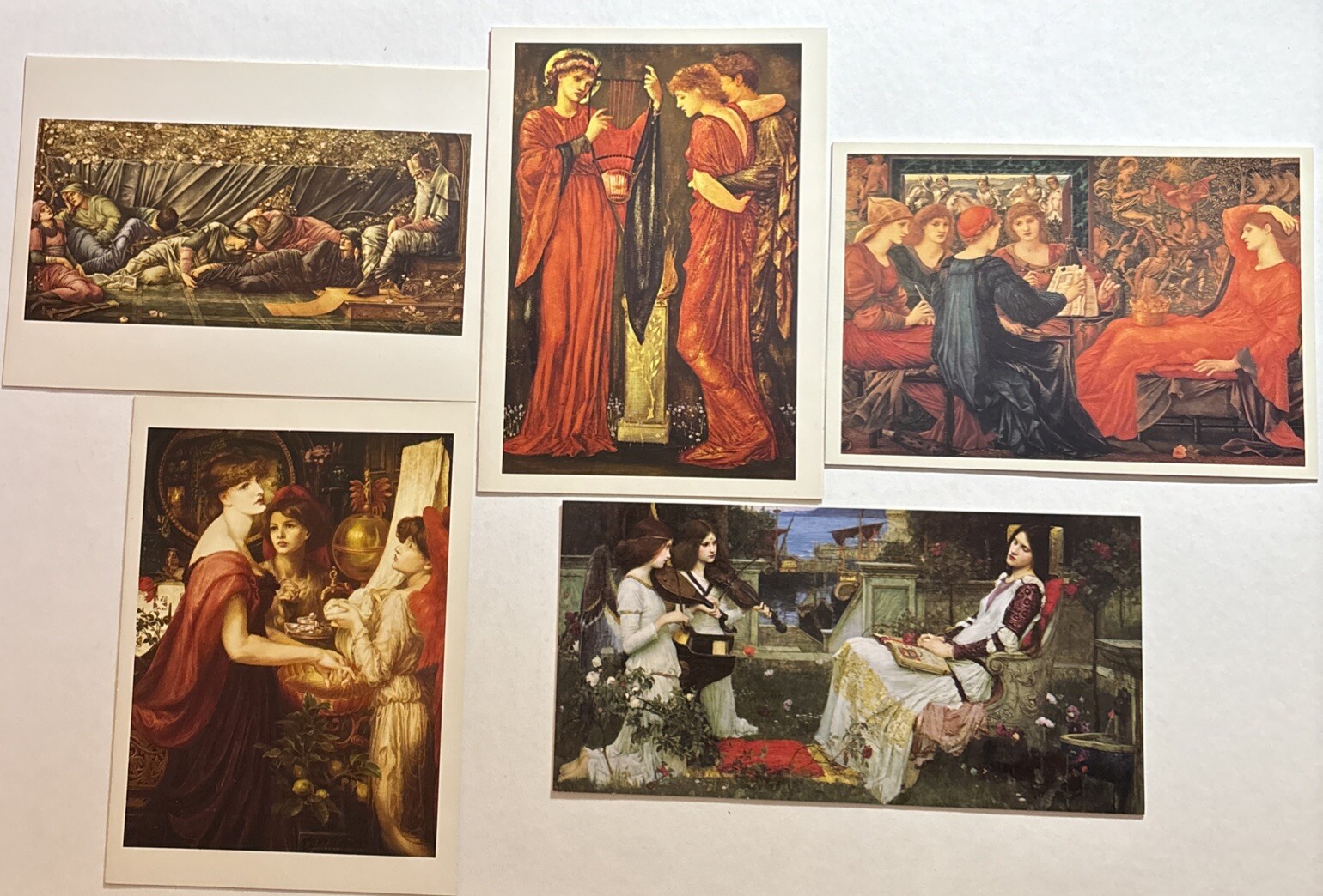5 VTG Classic Paintings BLANK Greeting Cards Various Artists 19th Century #3C