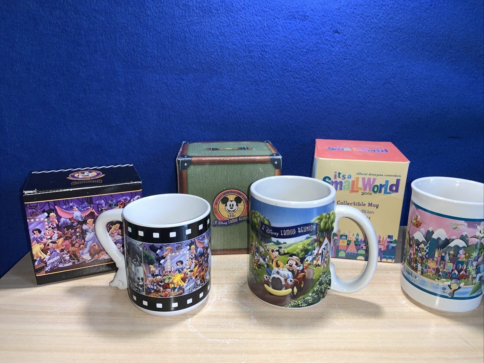 DISNEYANA Convention MUGS Its a Small World-75 Yrs Love Laughter -FAMILY REUNION