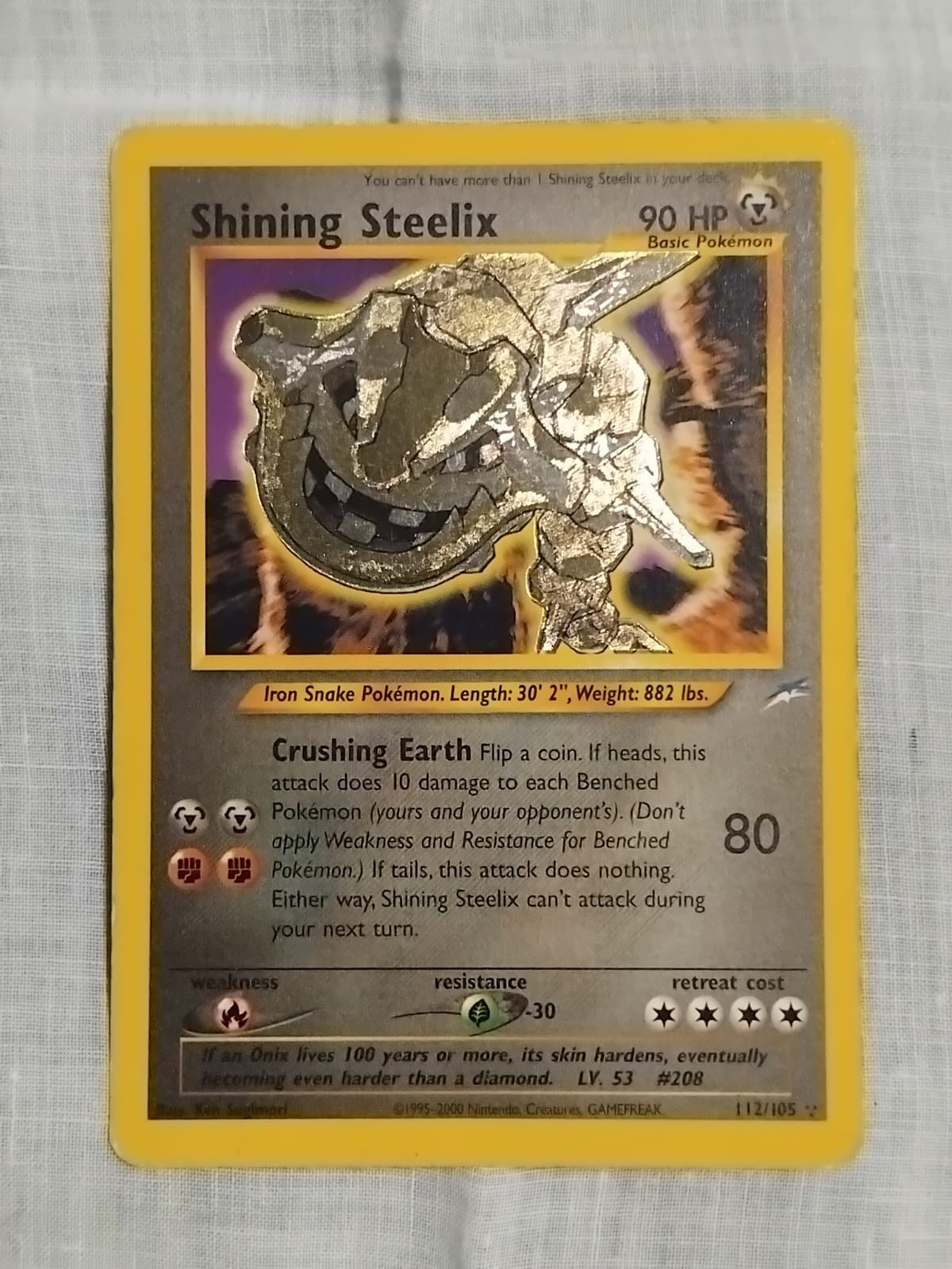 Pokemon Shining Steelix English Played Neo Destiny 112/105