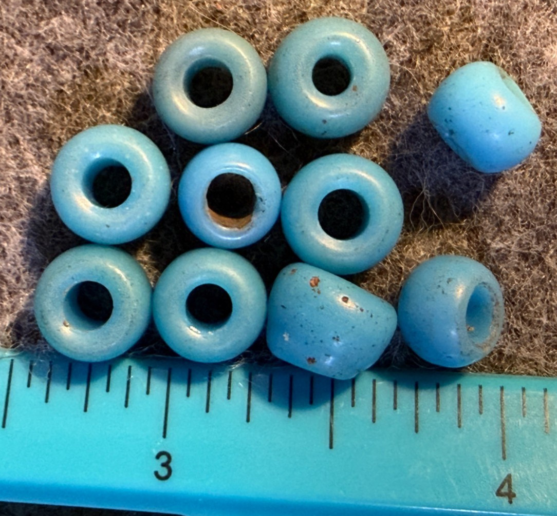 10 Rare Sky Blue Chief's Beads Padre Trade Beads Hudsons Bay Company Fur Trade 10 Rare Sky Blue Chief's Beads Padre Trade Beads Hudsons Bay Company Fur Trade