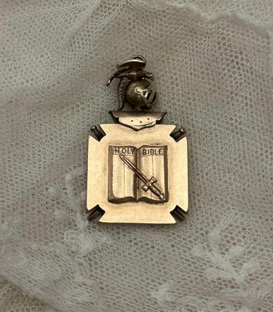 Antique Victorian Knights of Pythias Fraternal Watch Fob Pendant Late 1800s 