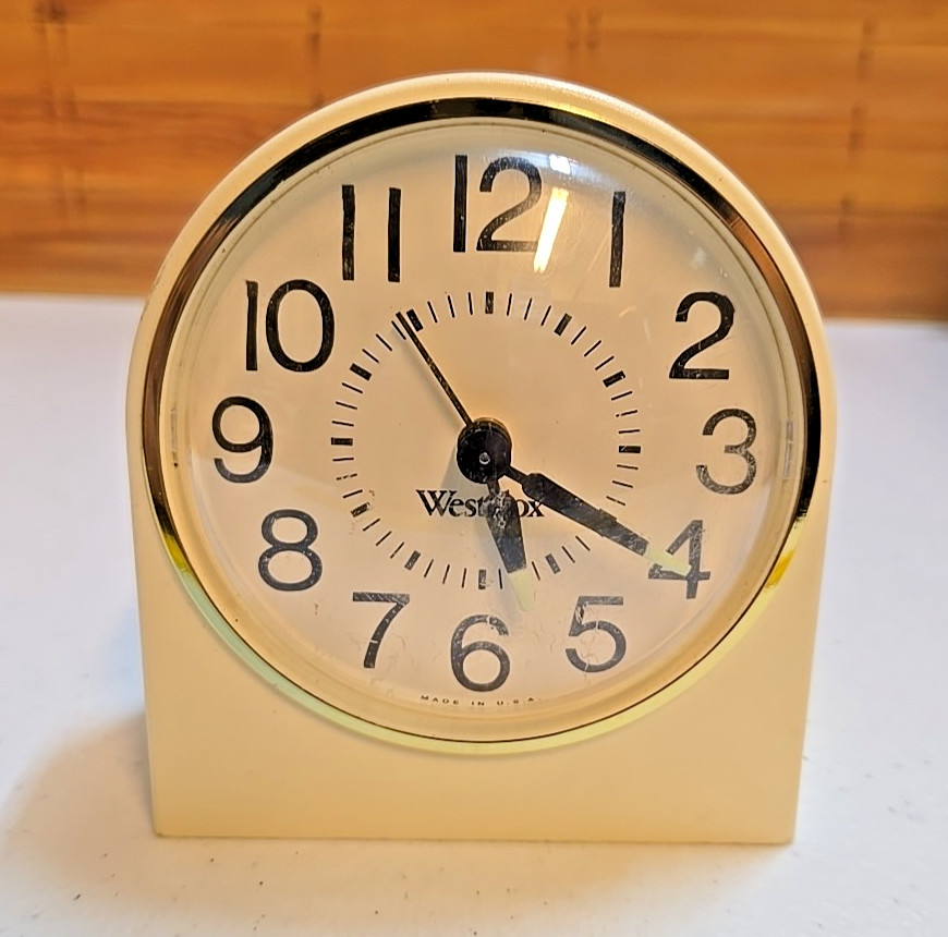 Vintage Westclox Spring Wound Alarm Clock; Works