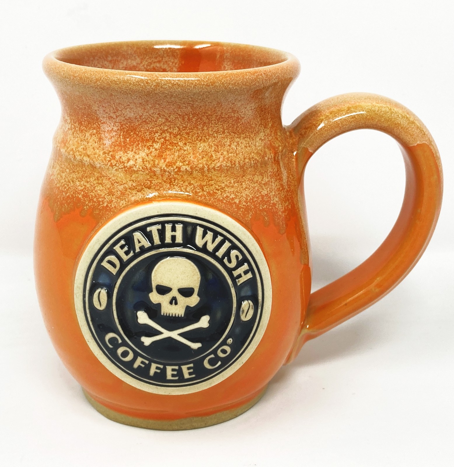 Death Wish Coffee Mug Grey Fox Pottery 2022  Skull And Crossbones
