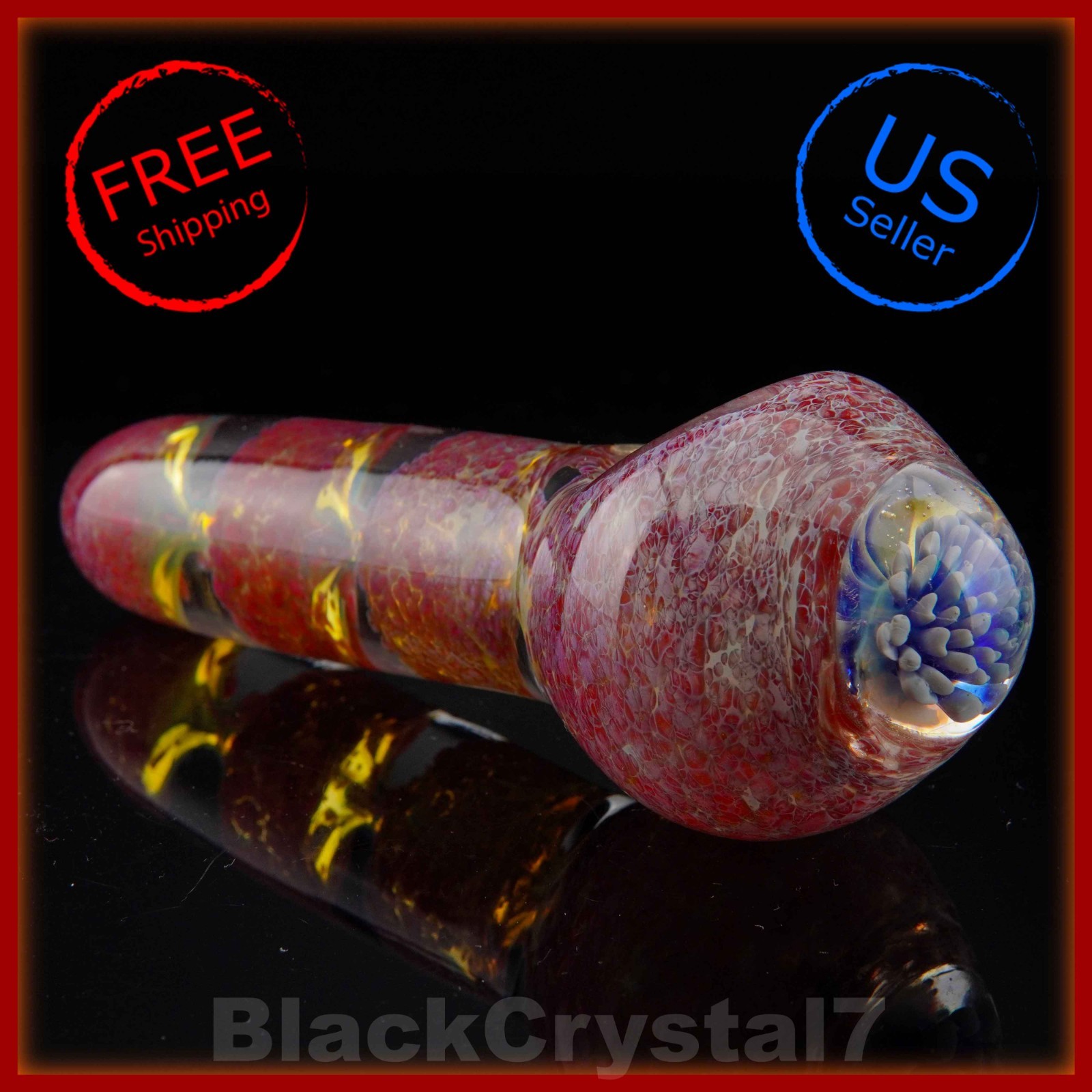 5 inch Handmade Red Marble Frozen Glacier Bowl Tobacco Smoking Bowl Glass Pipes