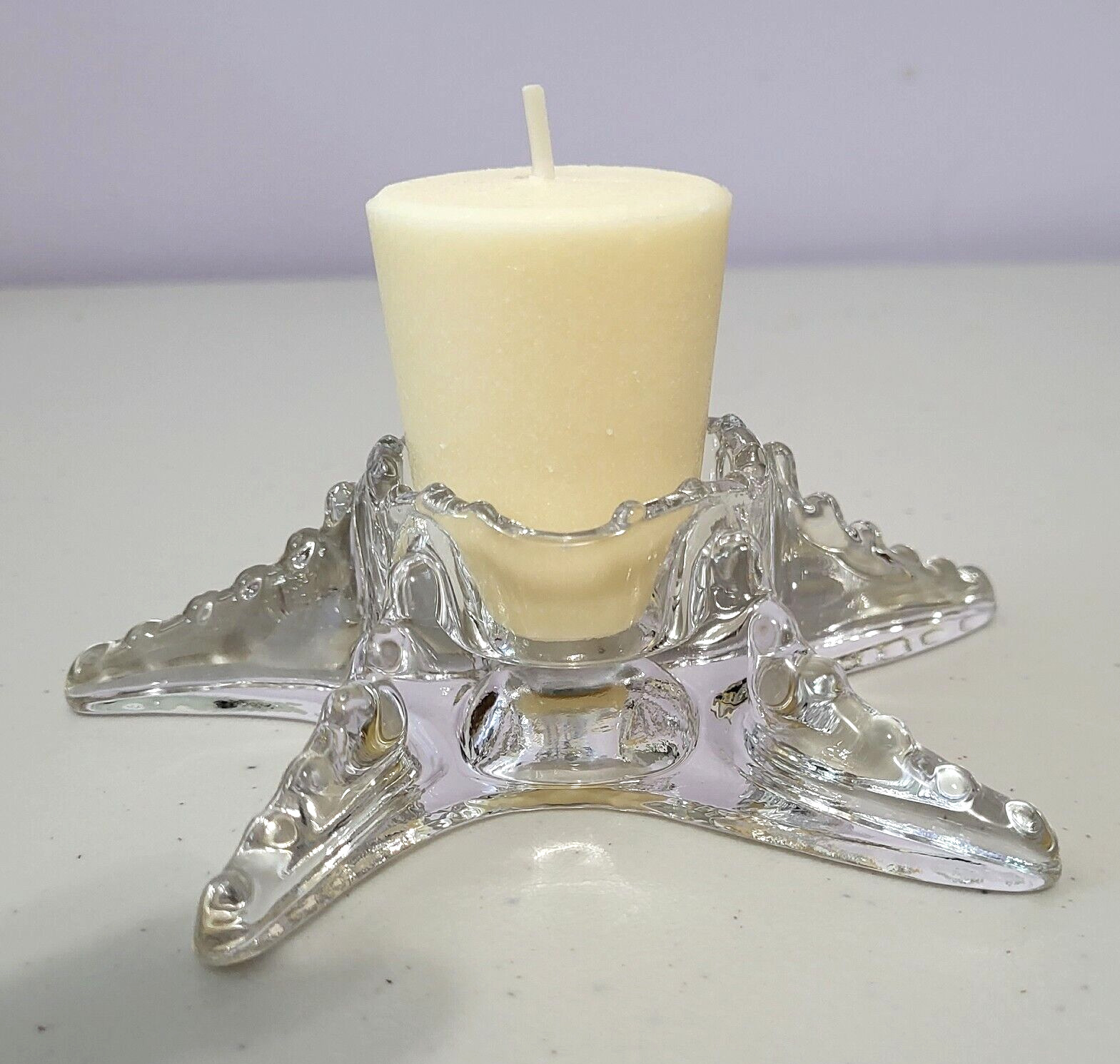 Crystal Glass Realistic Starfish Votive Candle Holder  5\