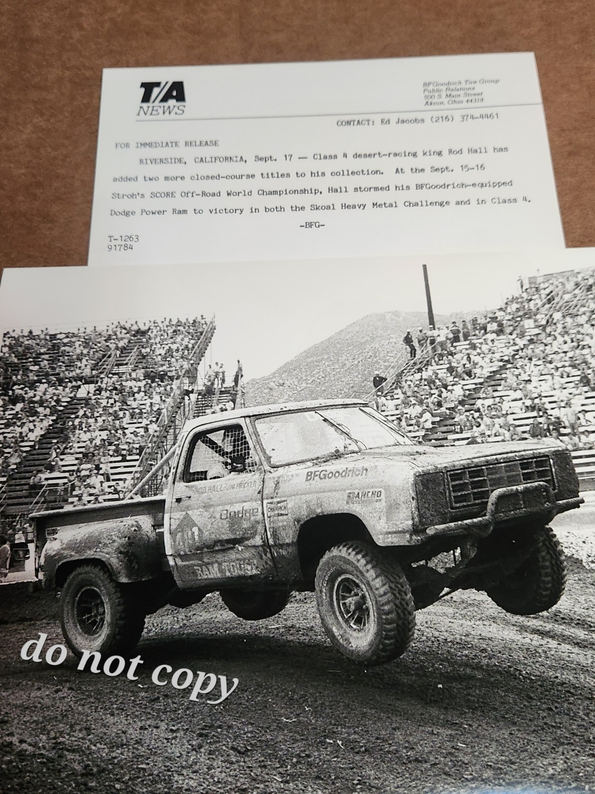 Vtg 1984 Rod Hall Heavy Metal Race Riverside Intl Press Photo Dodge Power Ram