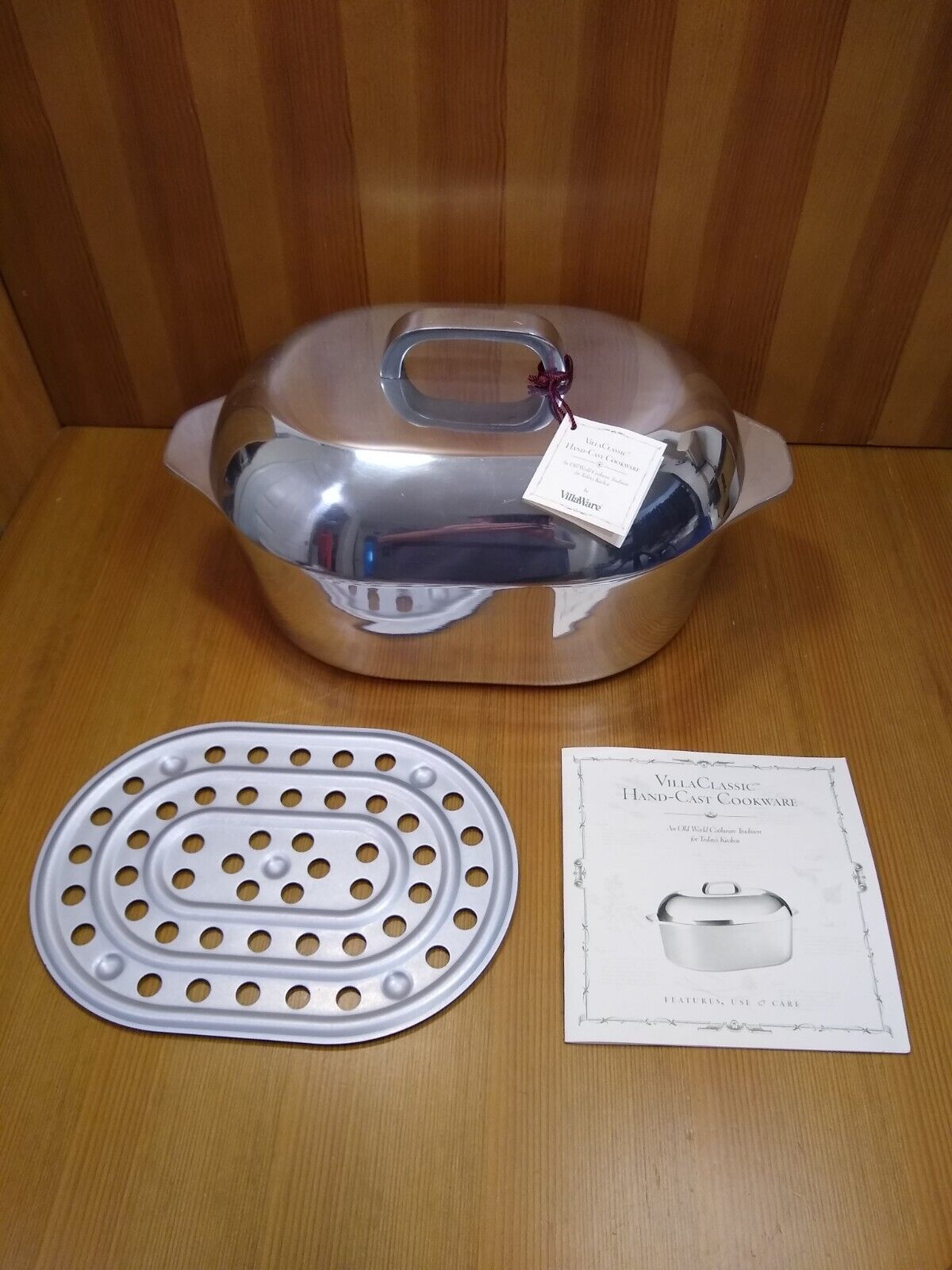 NEW VillaWare 8 Quart Italian Roaster Dutch Oven Cast Aluminum Cookware w/Trivet