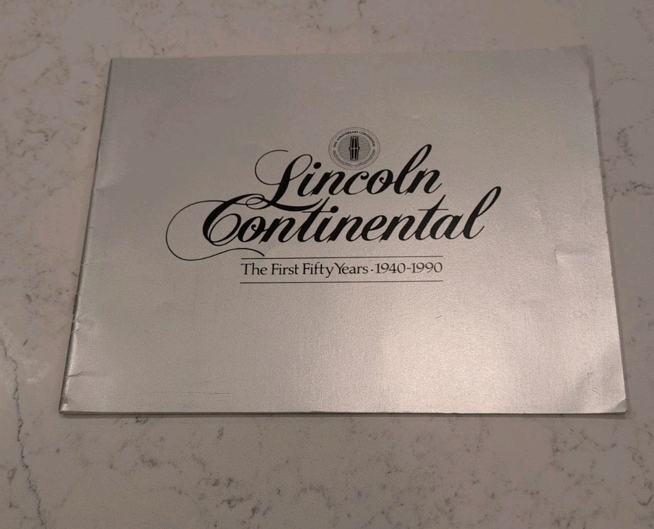 LINCOLN CONTINENTAL THE FIRST FIFTY YEARS 1940-1990 ORIGINAL BROCHURE BOOKLET