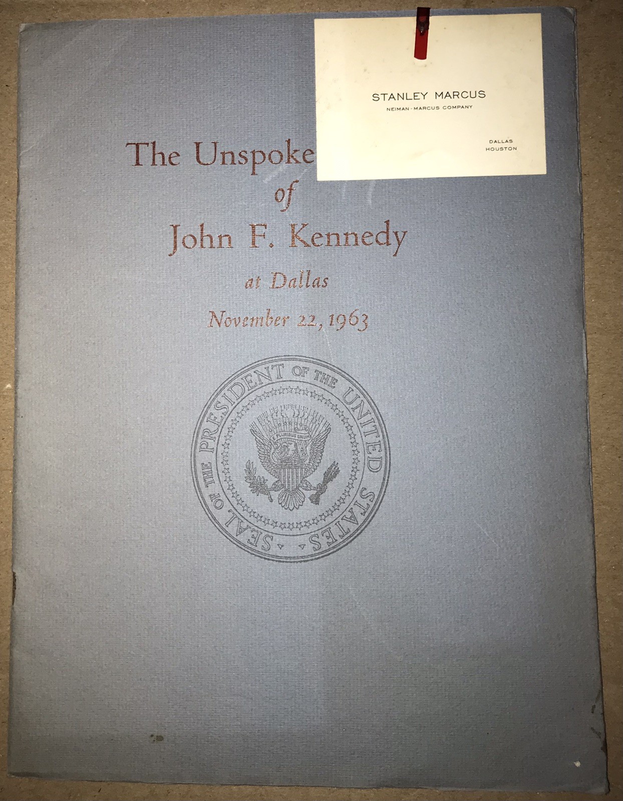 RARE John F Kennedy Unspoken Speech Dallas Trade Mart 11/22/63 Assassination