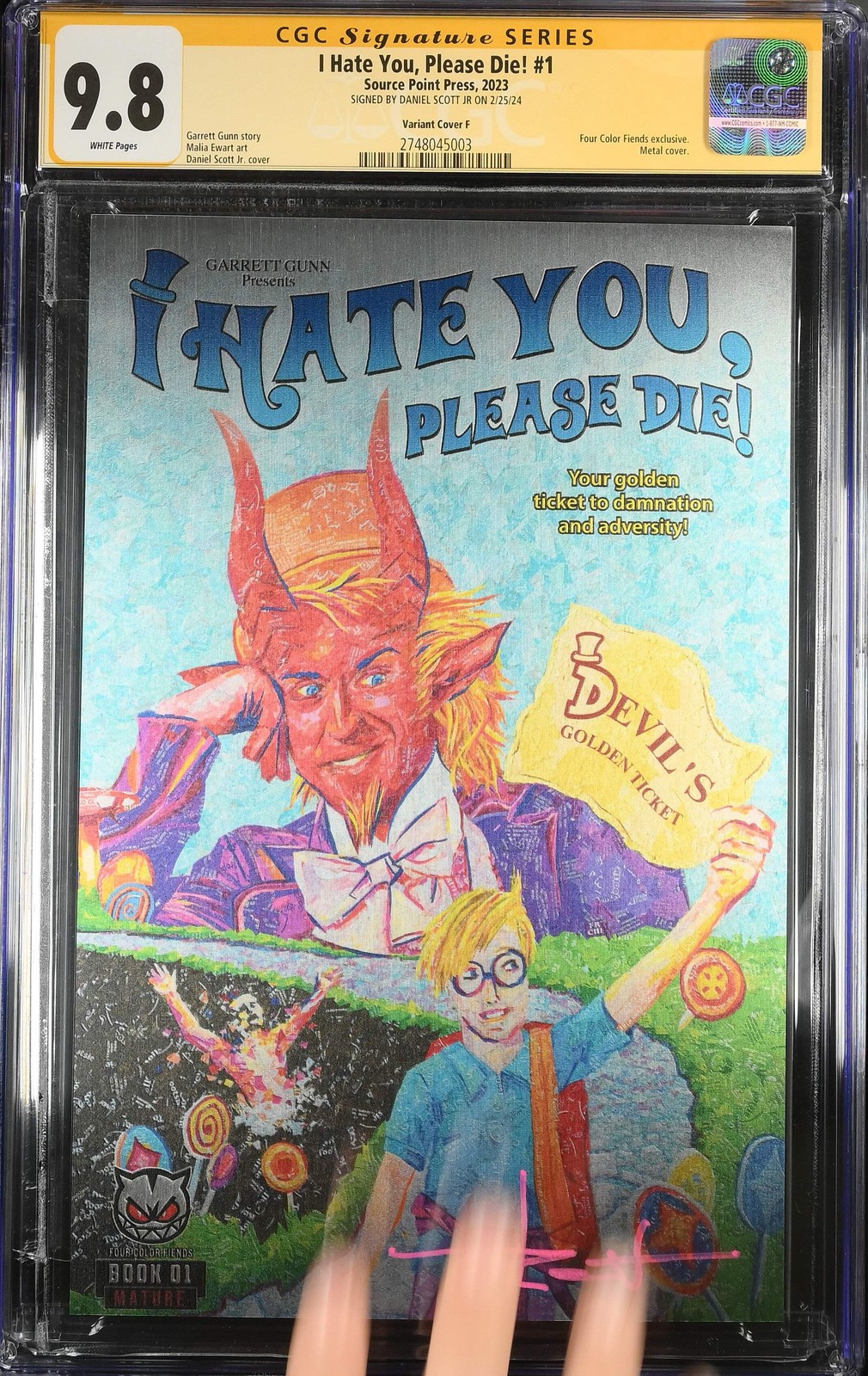 I Hate You, Please Die Signed by Daniel Scott Jr CGC 9.8 Metal Cover