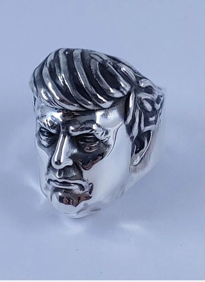  Donal Trump Ring Solid 925 Sterling silver heavy thick band made in USA 26 gram