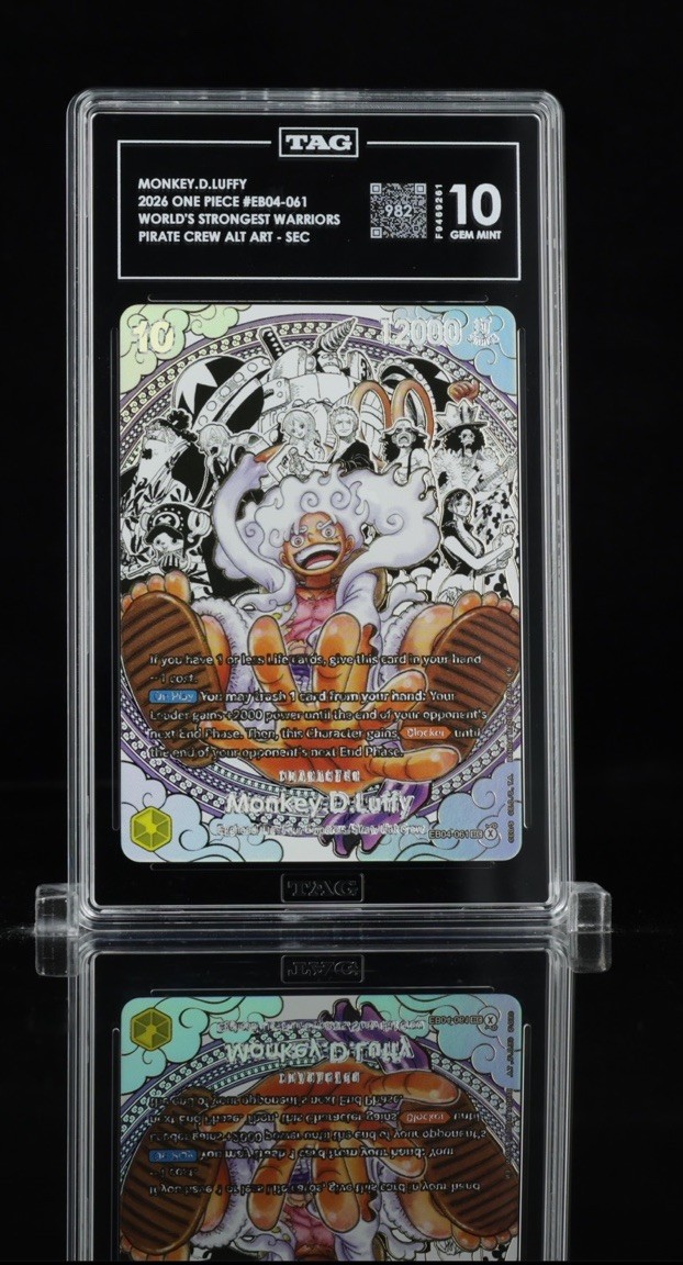 Bandai One Piece Monkey D. Luffy EB04-061 Secret Rare Alt Art Holo Graded EN Bandai One Piece Monkey D. Luffy EB04-061 Secret Rare Alt Art Holo Graded EN