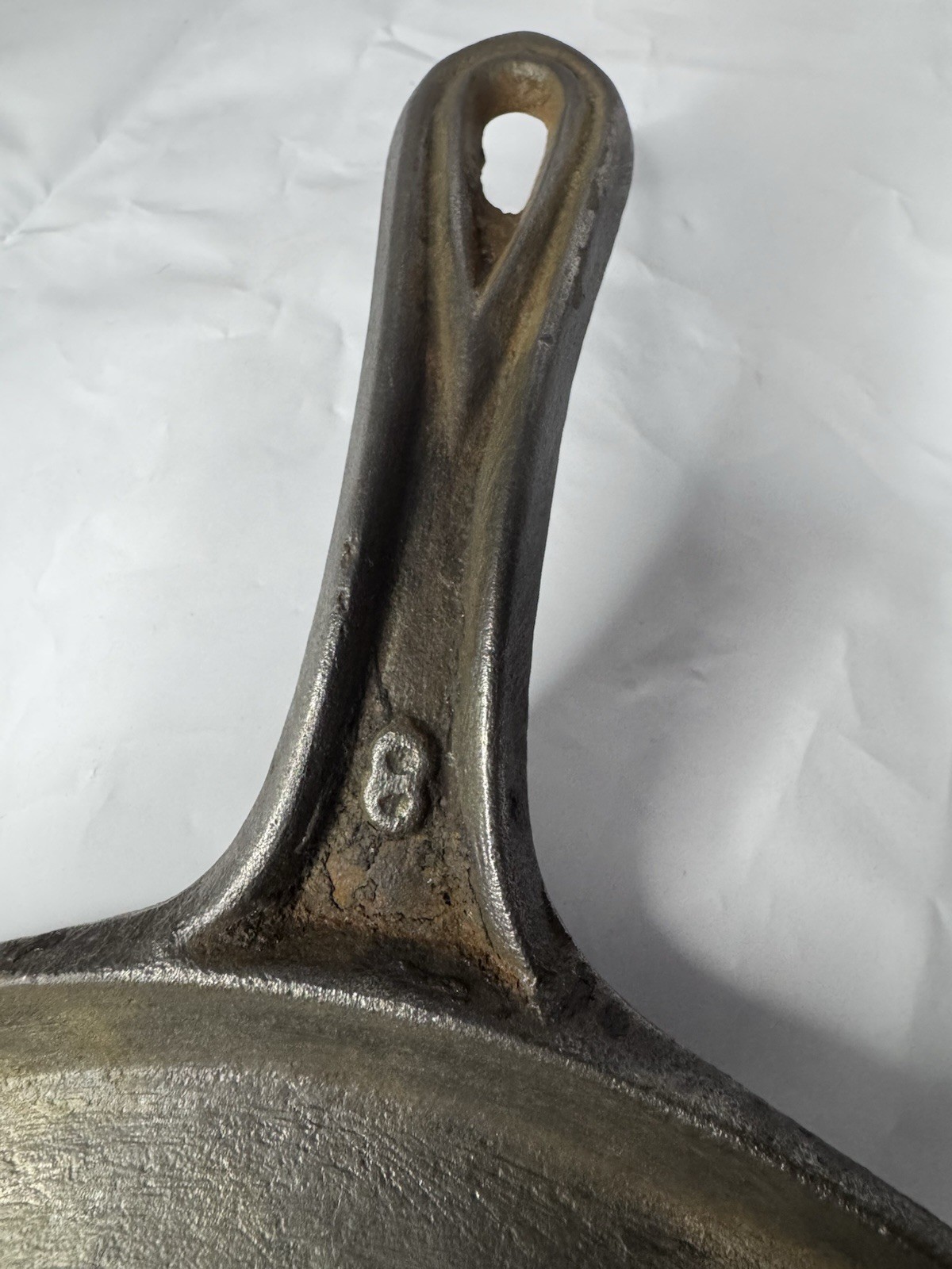 Vintage Lodge No 8 Cast Iron Round Griddle Single Notch Heat Ring 11\