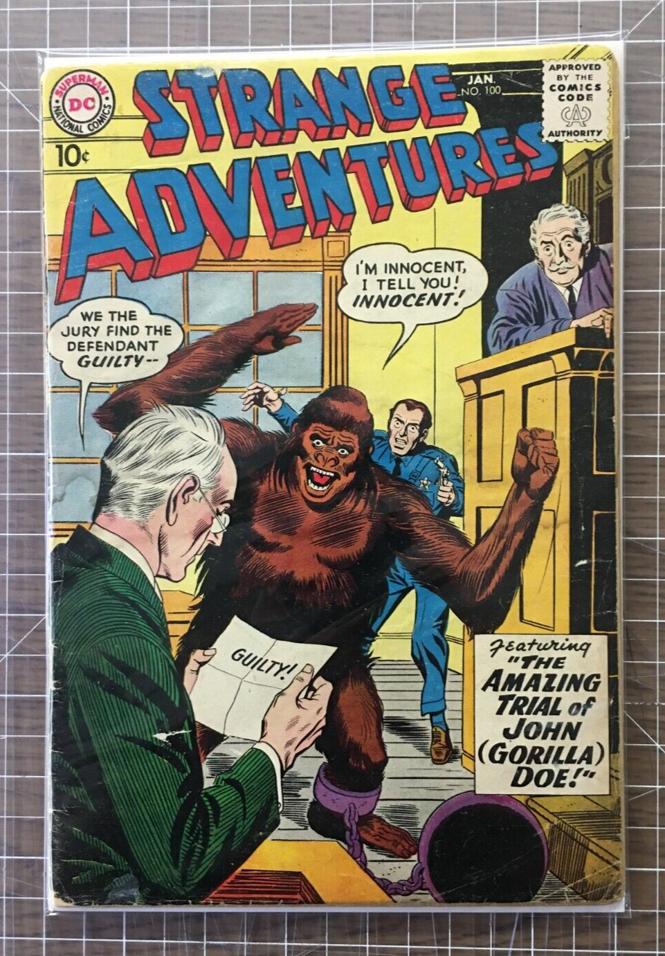 Strange Adventures #100 John Gorilla Doe - DC Comic (Jan, 1959) 1.5-2.5
