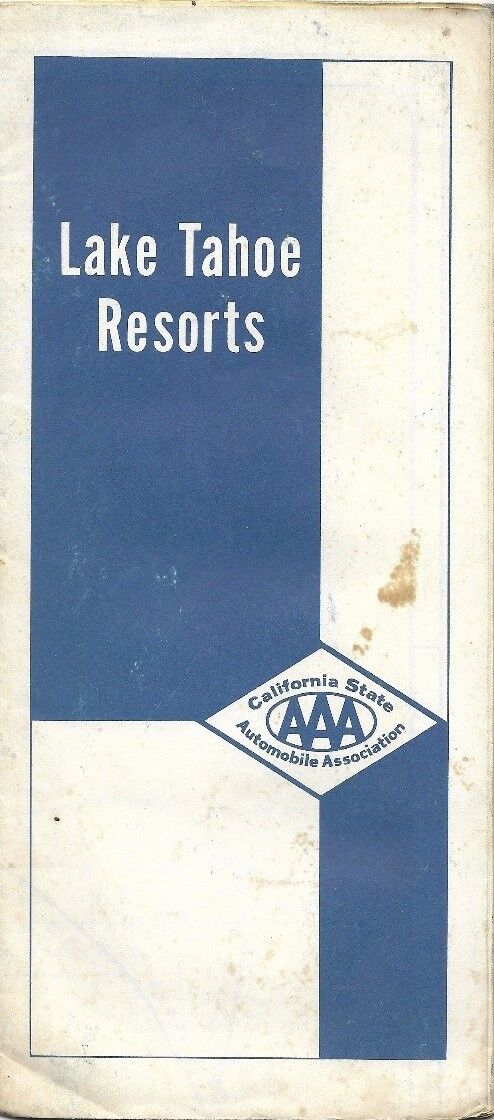 1966 ACSC Road Map LAKE TAHOE RESORTS Directory Motels Casinos California Nevada