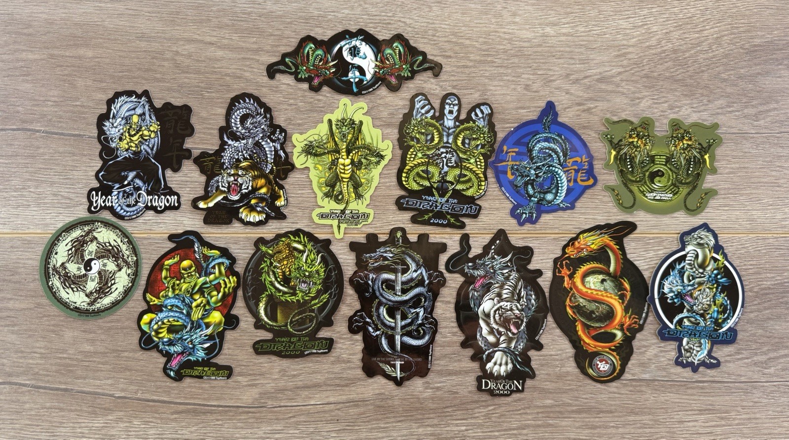 Vintage Y2K 2000 Year of the Dragon Top Heavy Vending Machine Stickers #1-14