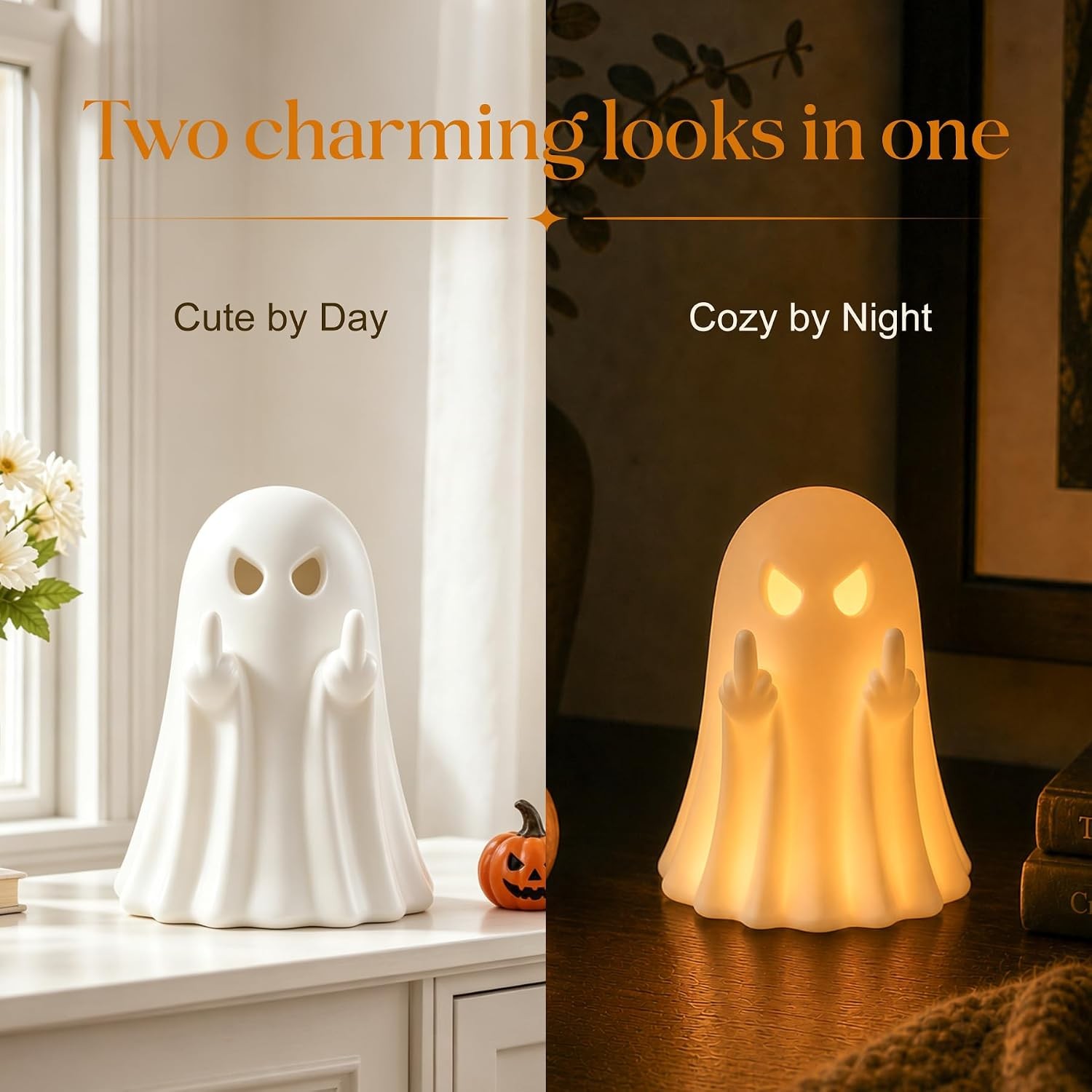 Halloween Ghost Figurine Cute Spooky Ghost Statue White