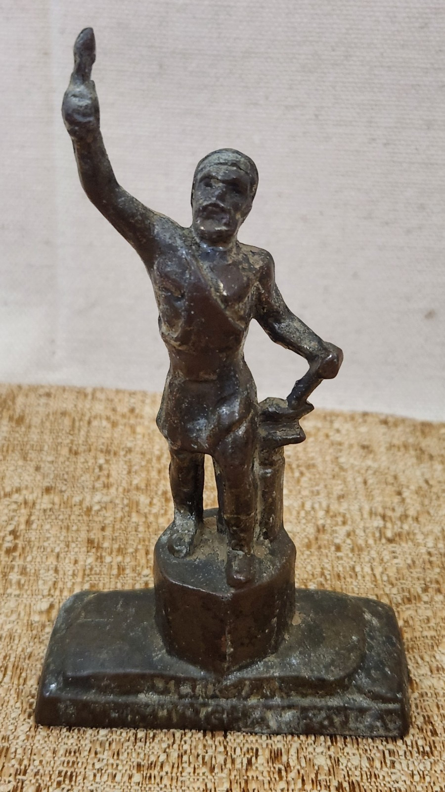 small bronze statue Vulcan Birmingham Alabama vintage souvenir Vulcan blacksmith