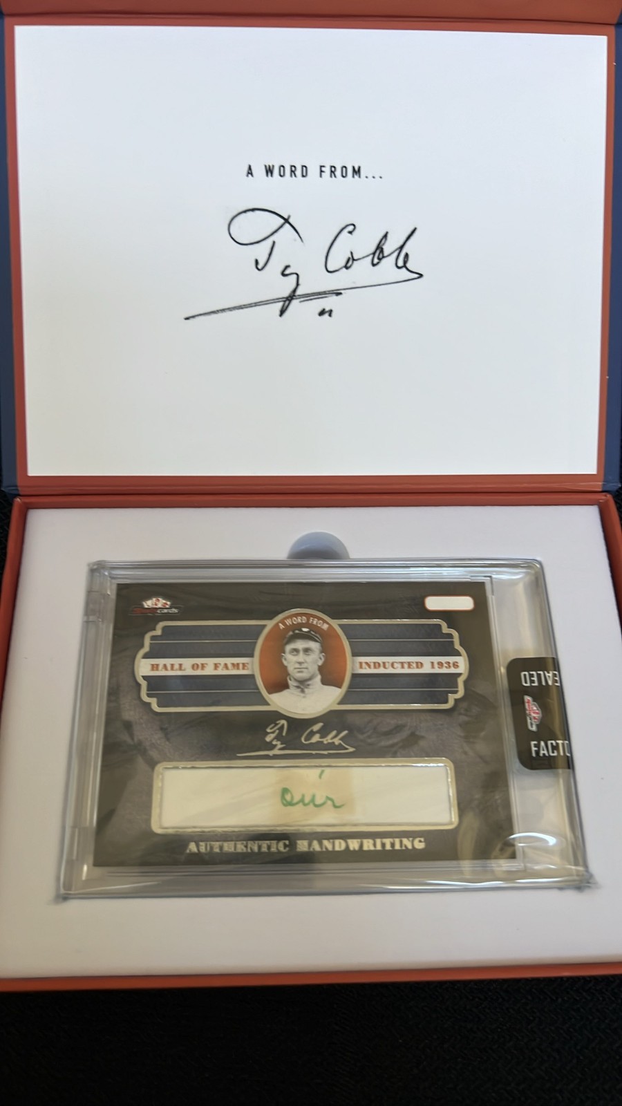 2019 Ty Cobb written word “our” Handwriting HOF 1936 Georgia Peach Rare 2019 Ty Cobb written word “our” Handwriting HOF 1936 Georgia Peach Rare