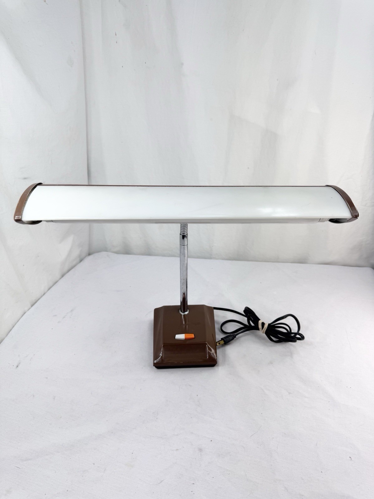 Vtg Desk Lamp Mid Century Modern Ajustable Goose Neck Fluorescent Japan FrShp