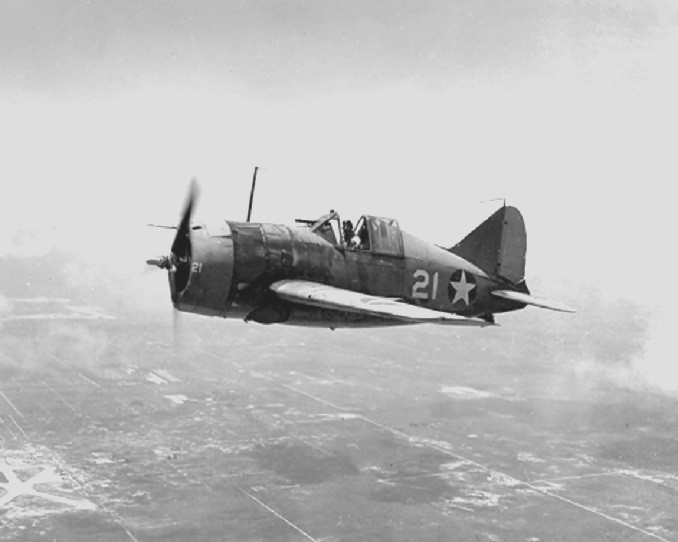 U.S. Navy Brewster F2A-3 Fighter in flight 8x10 WWII WW2 Air Craft Photo 718