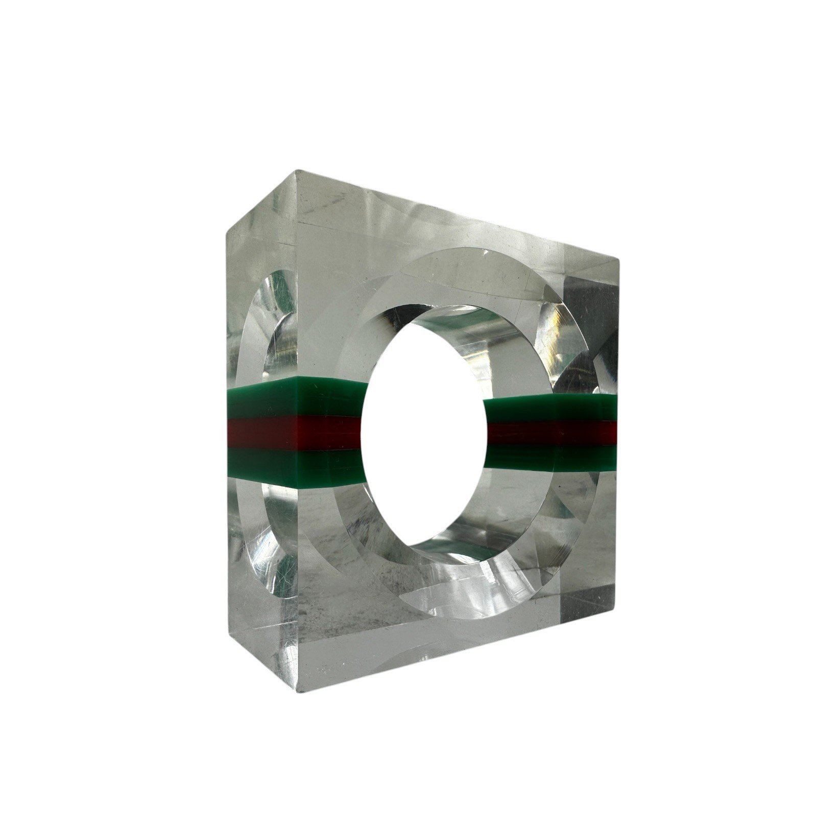 Gucci Vintage Acrylic Table Clock 1970\'s. Central Base only for Decor (No clock) Gucci Vintage Acrylic Table Clock 1970\'s. Central Base only for Decor (No clock)