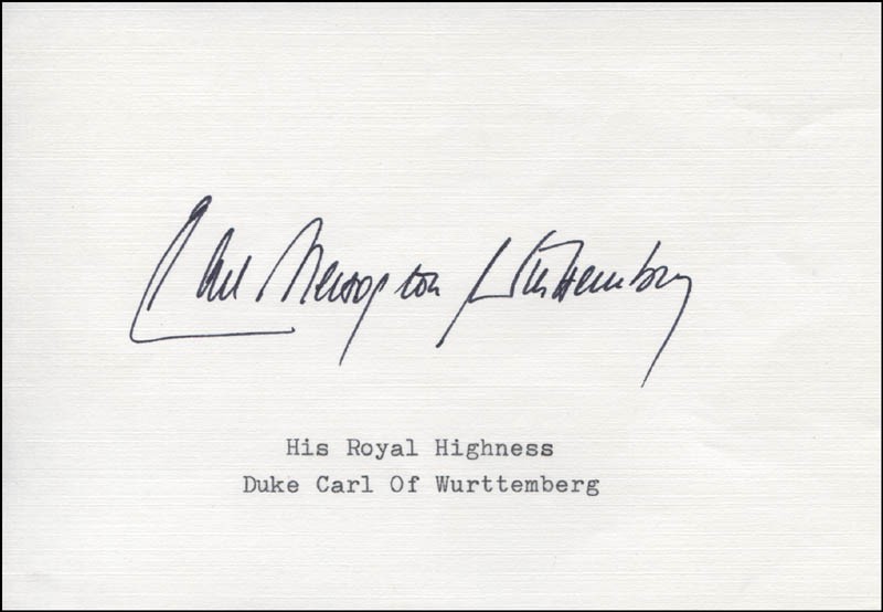 CARL DUKE OF WURTTEMBERG (GERMANY) - SIGNATURE(S)