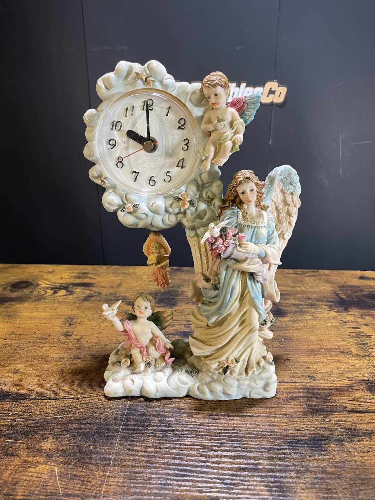 Exclusive Katelyn Collection Angels Clock Beautiful 10”  (Tested/Works great)