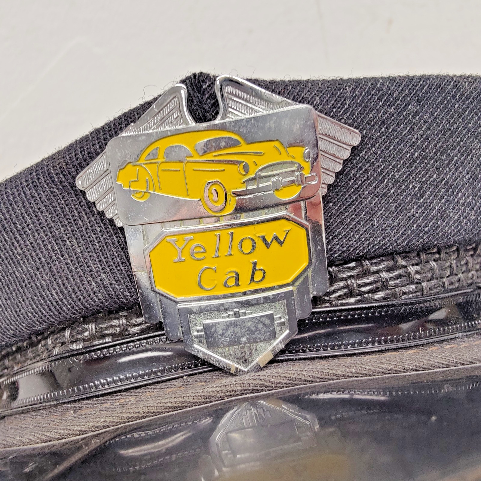 VTG Yellow Cab Taxi Cab Drivers Hat with Original Badge 1940s 1950s Size 7 1/4