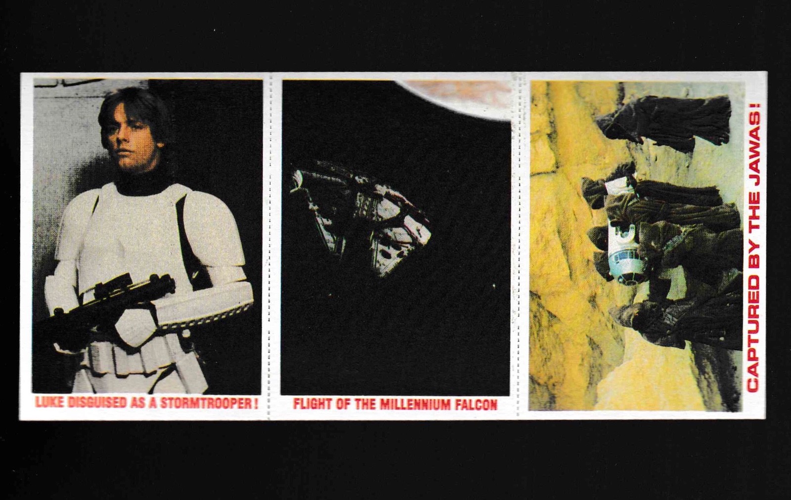 1977 Burger King Star Wars Trading Card 3 card uncut panel Luke Skywalker+ NM-MT