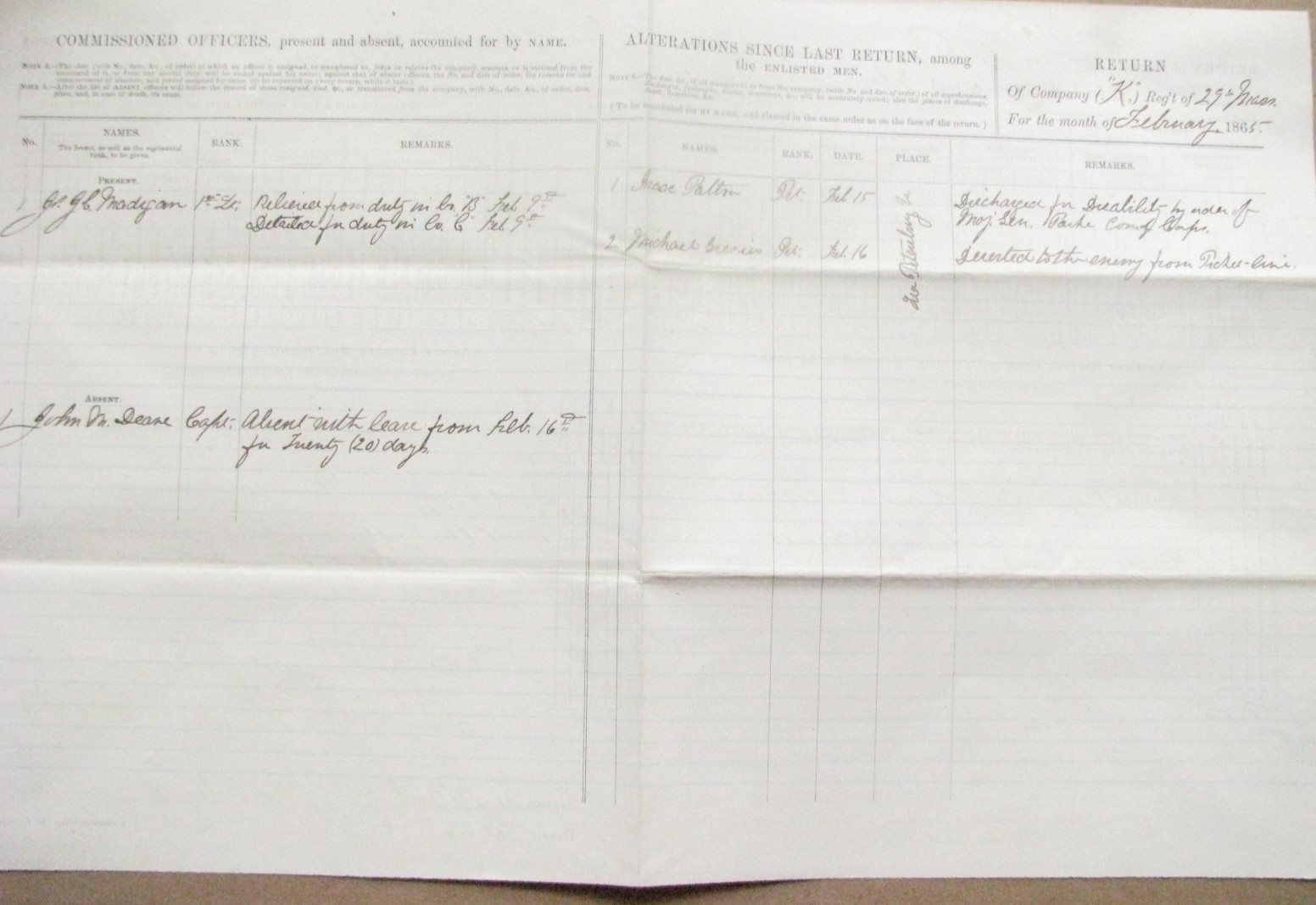 CIVIL WAR UNION SOLDIER DESERTS TO LEE\'S ARMY AT PETERSBURG VIRGINIA 1865