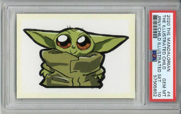2020 TOPPS MANDALORIAN JOURNEY OF THE CHILD ILLUSTRATED SET GROGU PSA 10 LOW POP