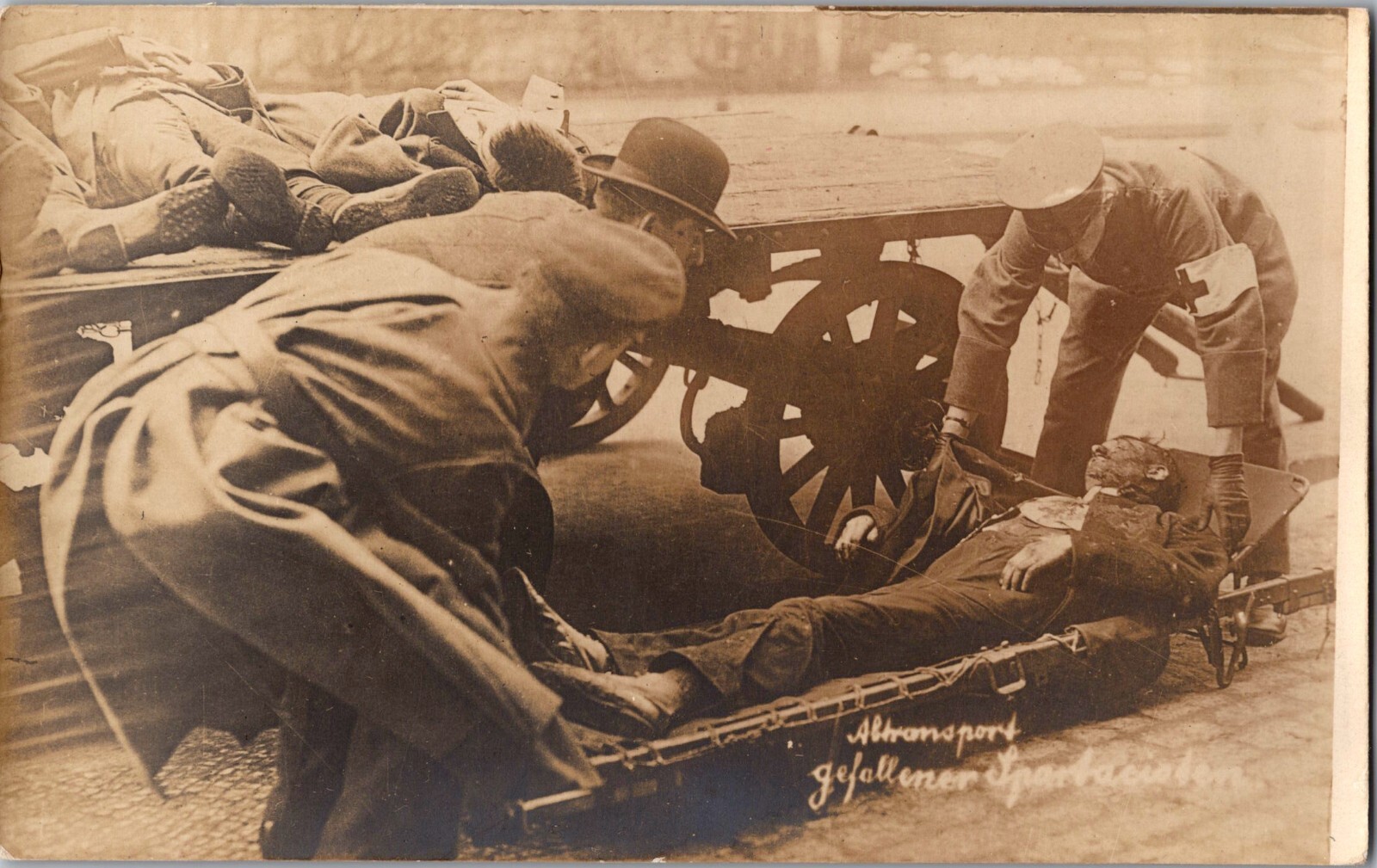 1919 Mint Postcard RPPC Germany Communist Revolution Berlin Fallen Spartacists