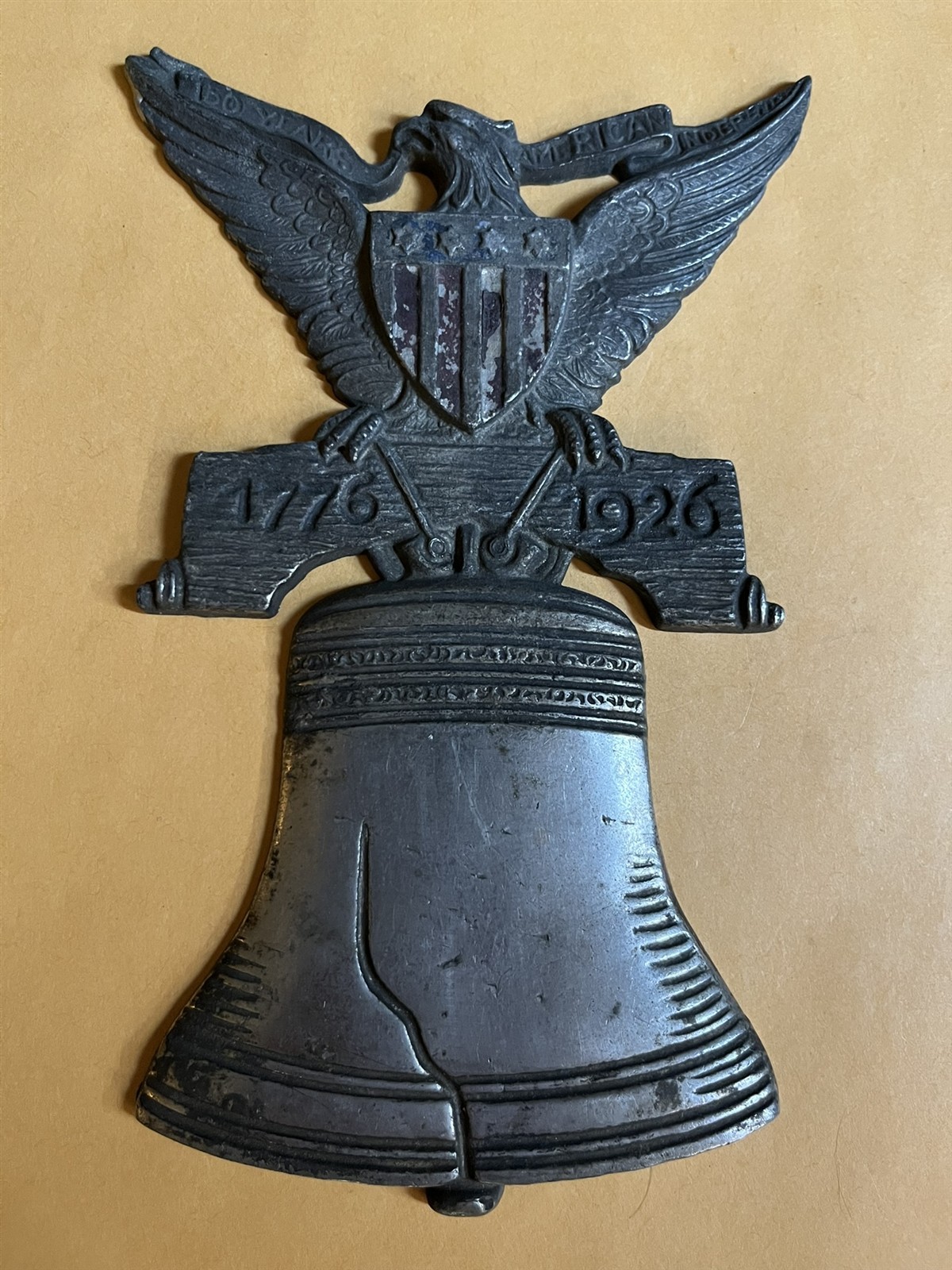 Liberty Bell Plaque badge 1776 1926 Sesquicentennial Int. Expo Philadelphia A