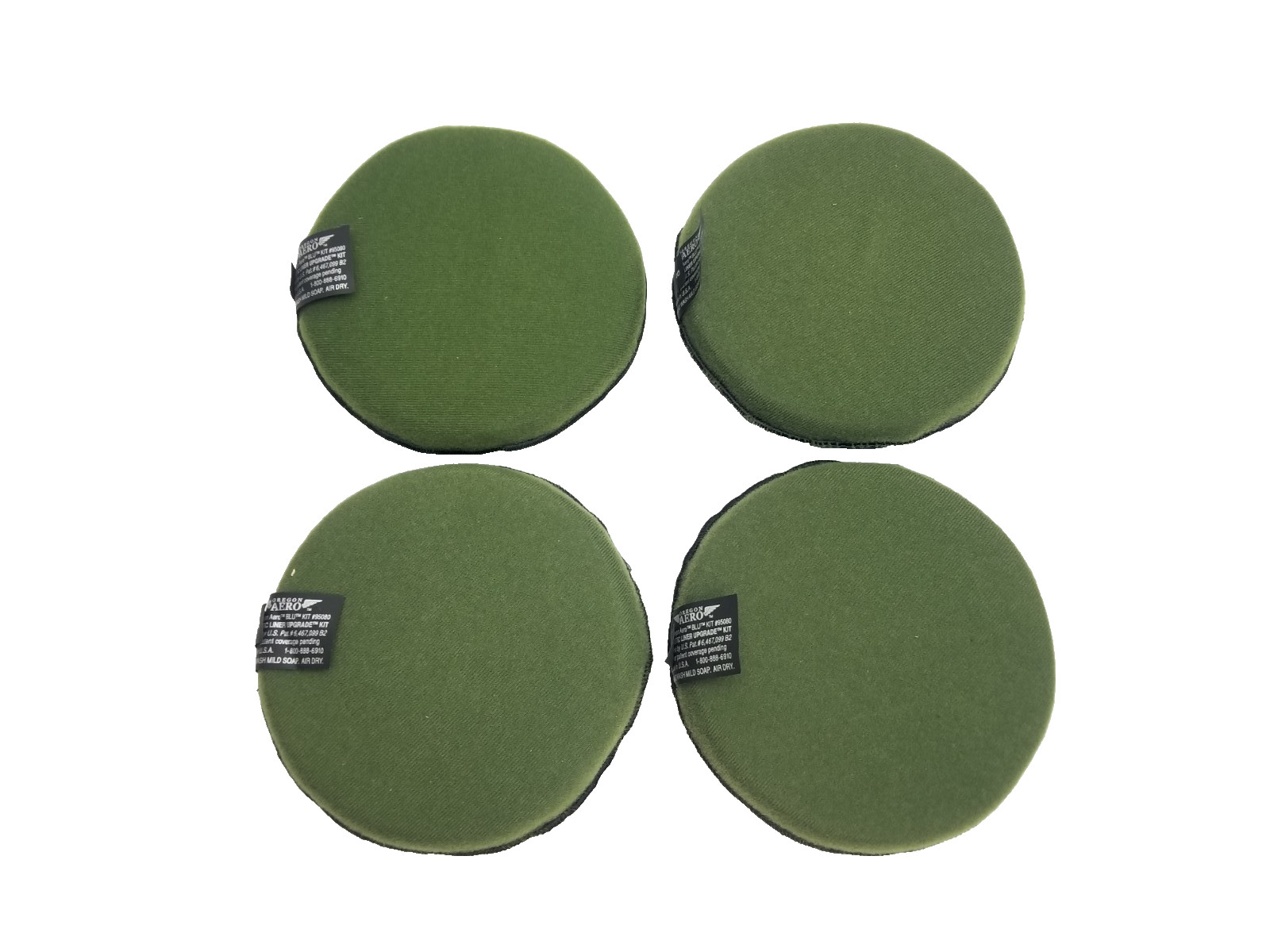 QTY (4) US Military Oregon Aero Helmet Pads - Green / Black Size 8 - USED