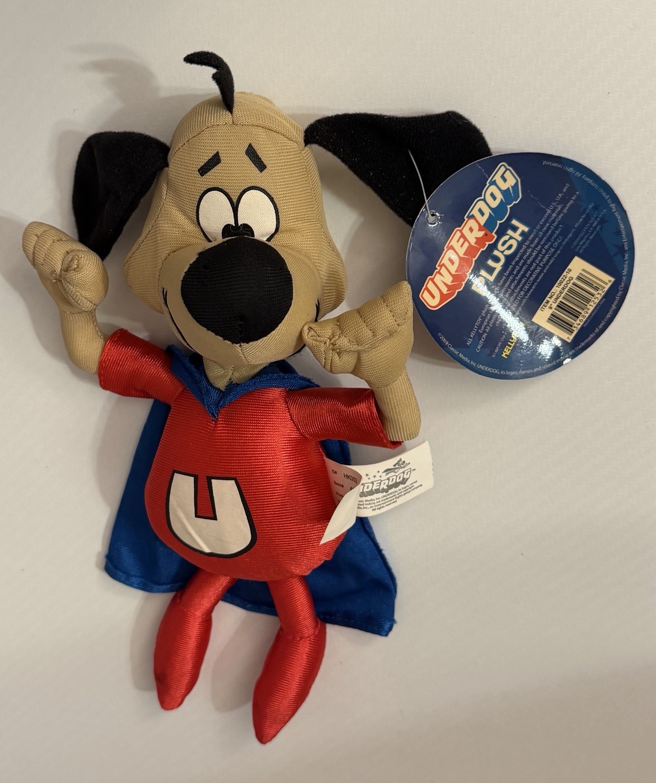 VINTAGE 2009 NWT UNDERDOG PLUSH KELLYTOY NEW CLASSIC STUFFED ANIMAL TOY DOG WOW