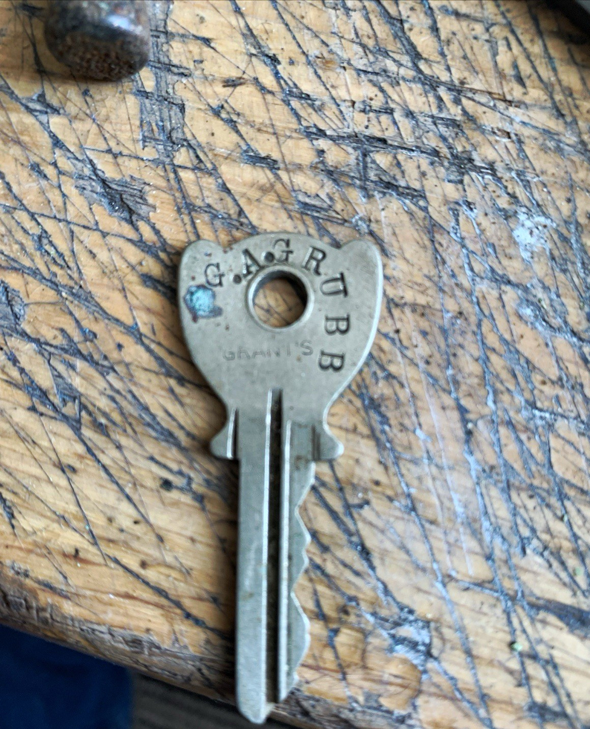 CHUBB Metal Brass Key Marked G A T R U B B - Antique Brass Key CHUBB Metal Brass Key Marked G A T R U B B - Antique Brass Key