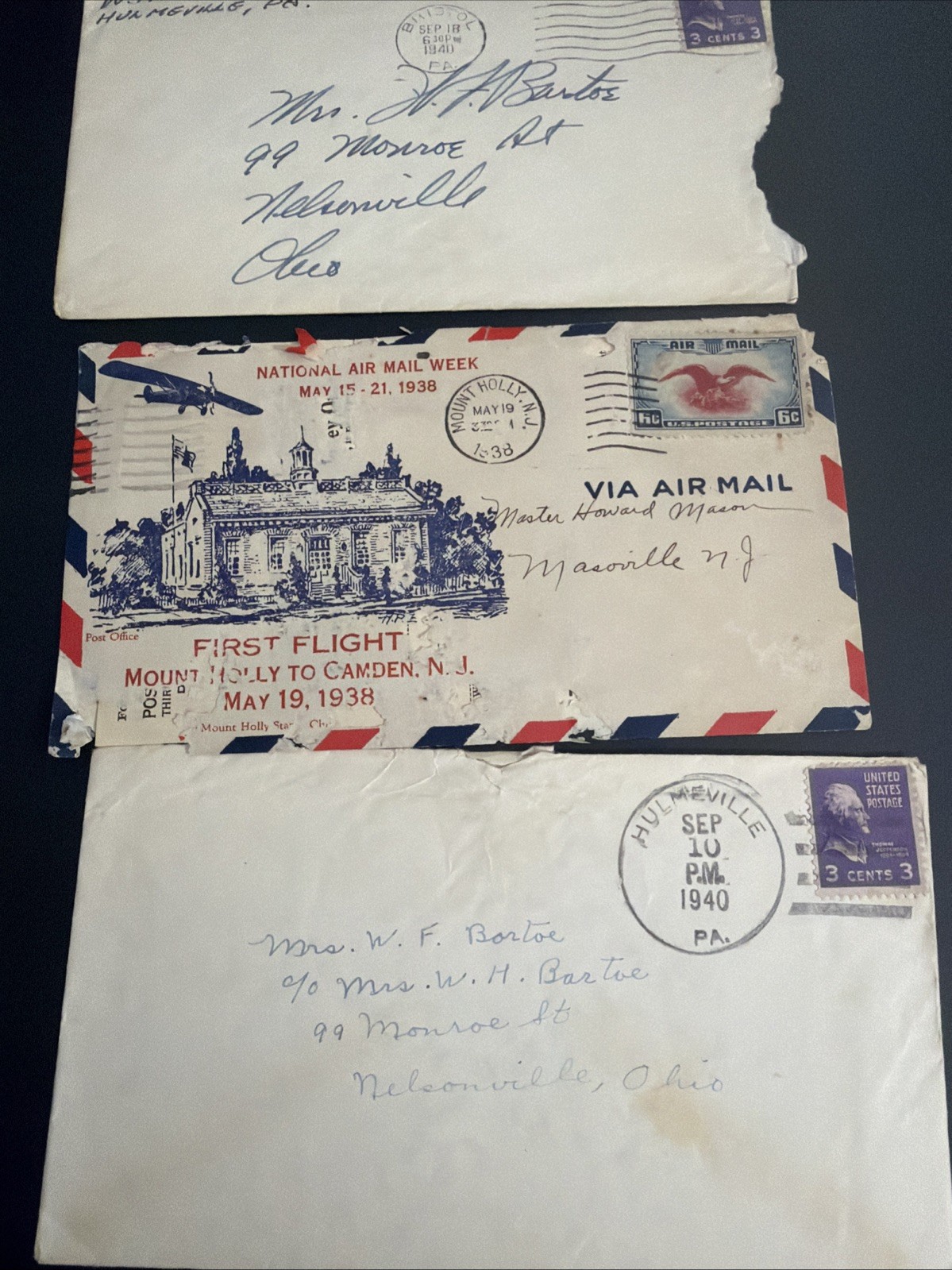 WWII Letter Lot 1944 D-Day Eve Pearl Harbor USS West Virginia Saratoga Columbus
