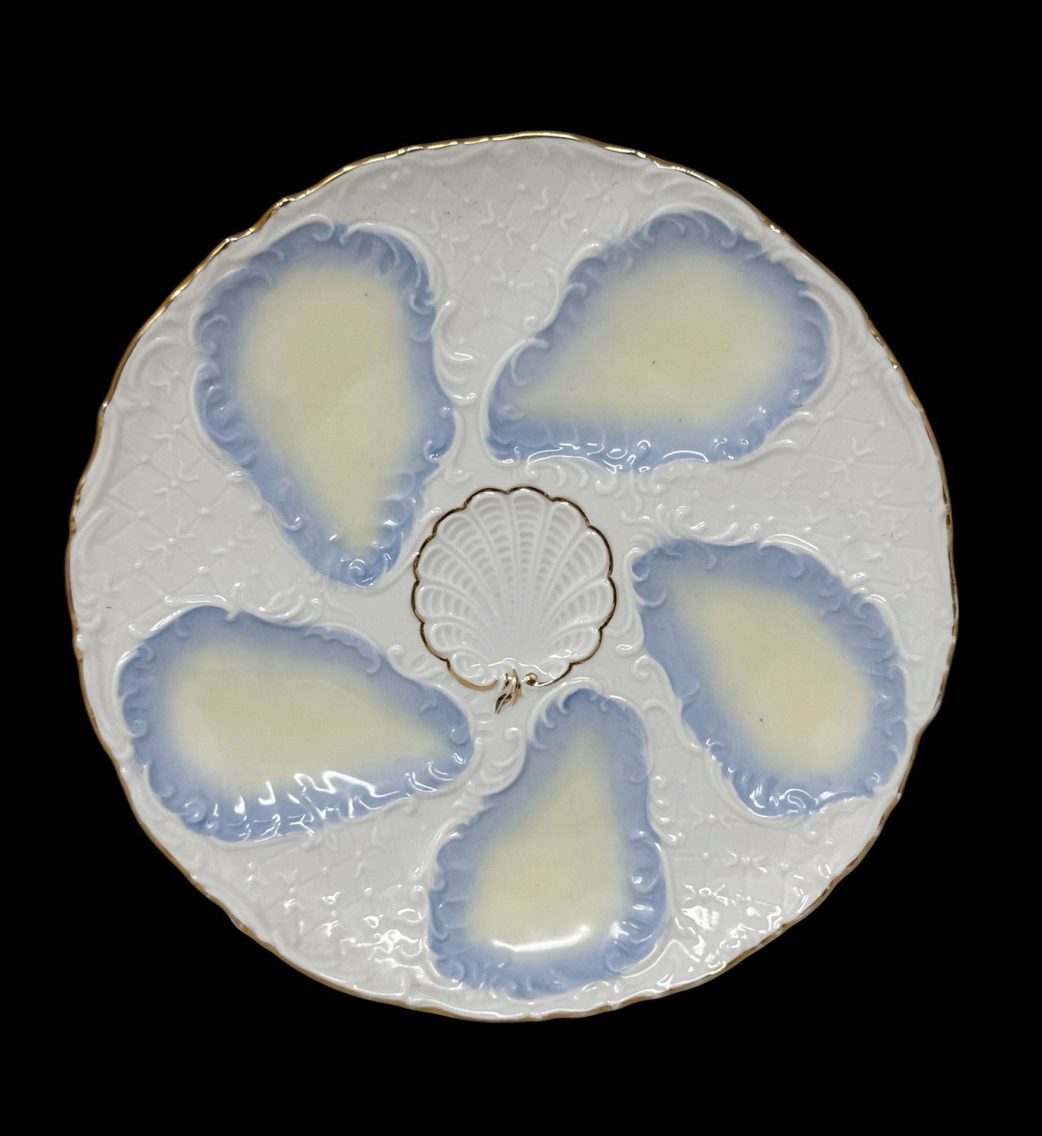 Antique German Weimer Oyster Shells Plate 8.5”
