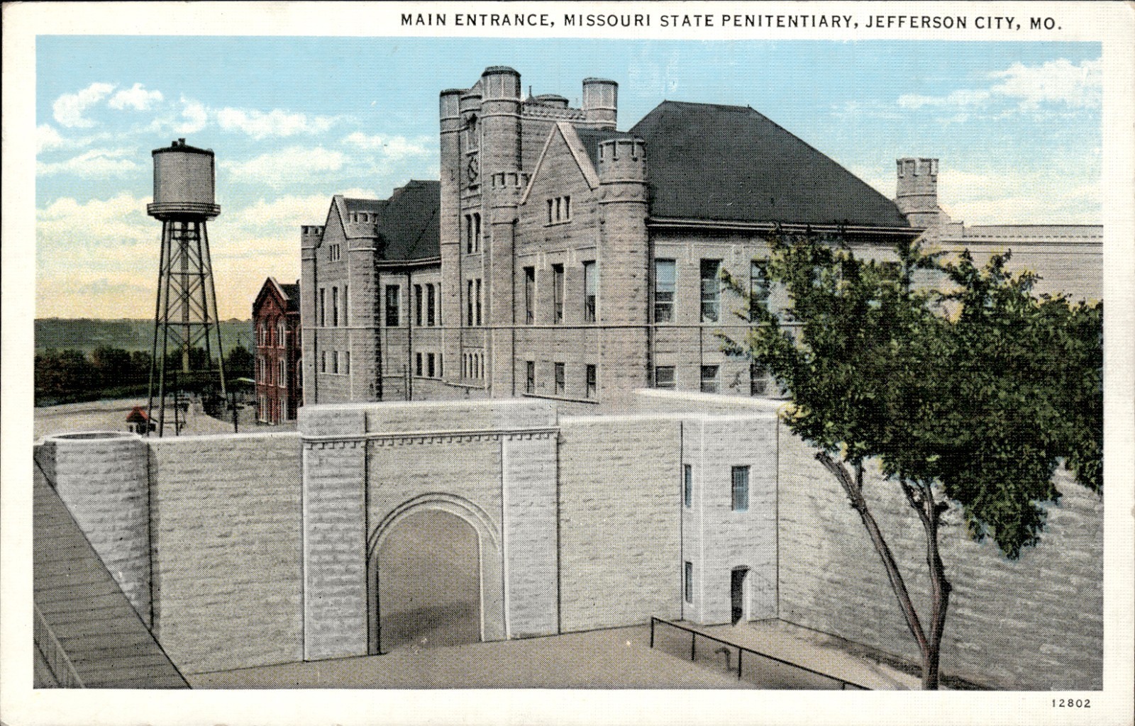 Main Entrance Missouri State Penitentiary Jefferson City MO Vintage Postcard