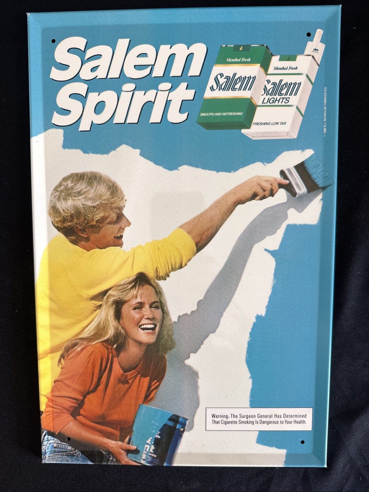 Vintage 1984 Salem Cigarette Metal Sign 9 x 13.75 Inches New. Salem Spirit NOS