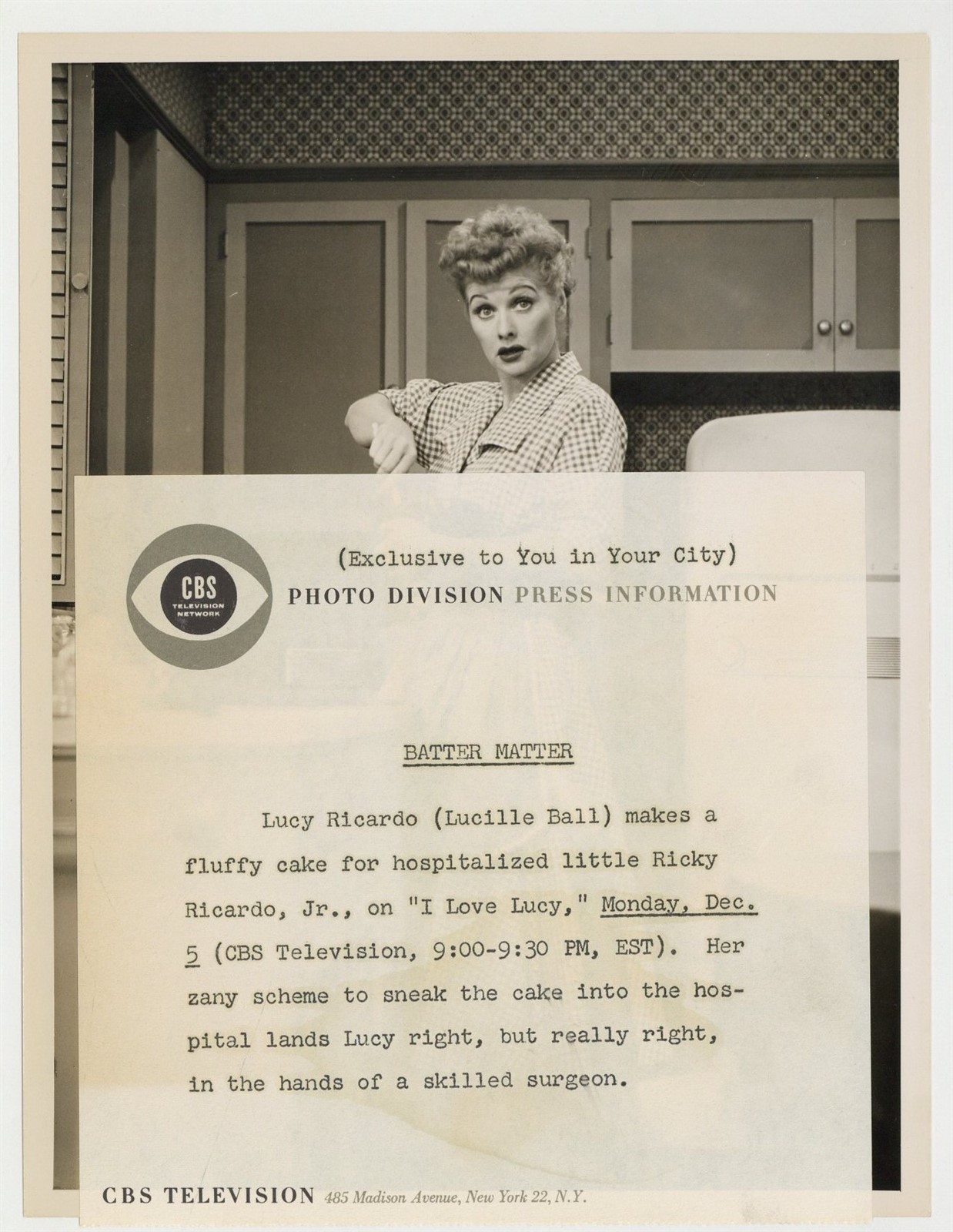 Lucille Ball 1955 Original CBS Portrait Photo I Love Lucy TV Show J14856 Lucille Ball 1955 Original CBS Portrait Photo I Love Lucy TV Show J14856