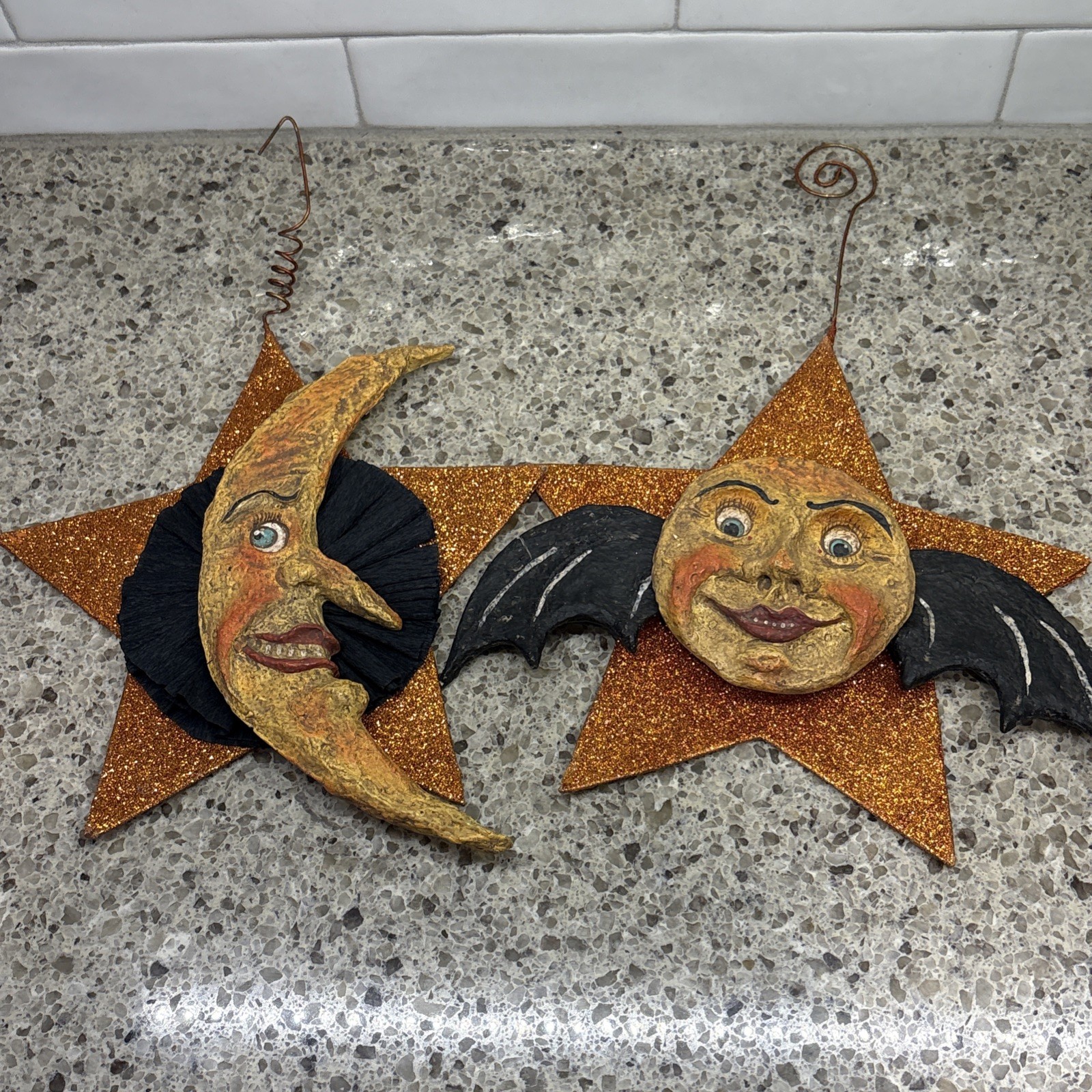 Vintage Debra Schoch for Bethany Lowe Hop Hop Jingle Boo Sun Moon Ornaments SEE