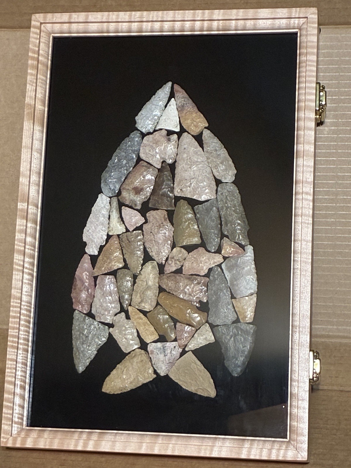 Arrowhead Frame Native American Art Display Oklahoma Arrowheads