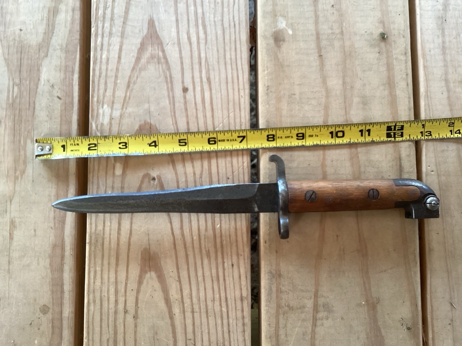 Swedish cut down bayonet modified into dagger fighting knife ww2 ww1