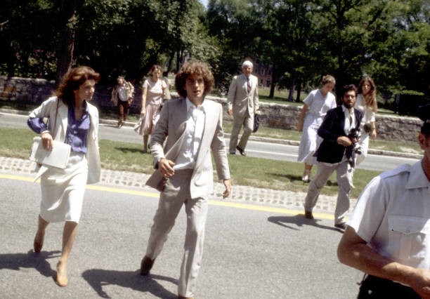 Jackie Onassis John Kennedy Jr at the Phillips Academy Andover Mas- Old Photo