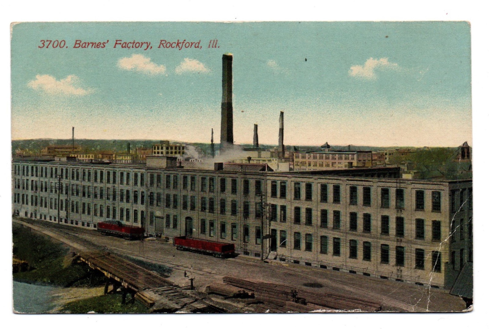Barnes' Factory, Rockford, Illinois antique 1924 postcard Barnes' Factory, Rockford, Illinois antique 1924 postcard