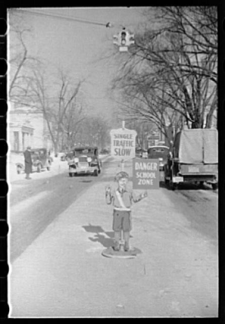 Chillicothe Ohio 1940 School Zone Highway Marker Snowstorm Winter Road Sign